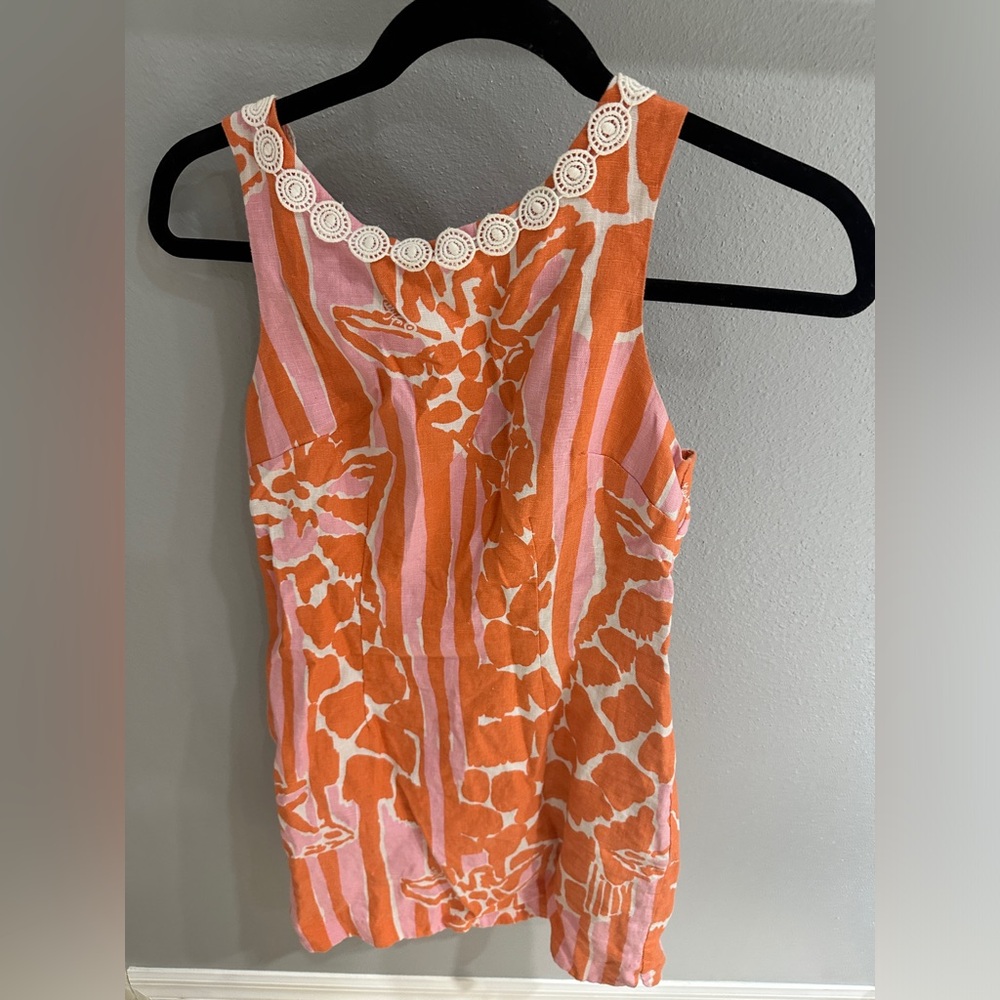 Pink and orange giraffe Lilly Pulitzer dress